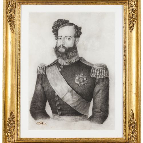 António de Souza Lobo (1840-1909) 葡萄牙国王佩德罗四世的画像
纸上炭笔画

19世纪

 38,5x28厘米