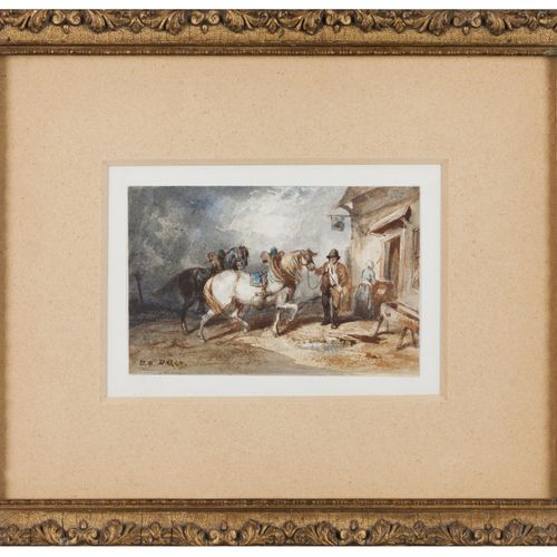 D. M. Darcy (XIX) Ländliche Szene
Aquarell auf Papier

Signiert

8,5x13cm