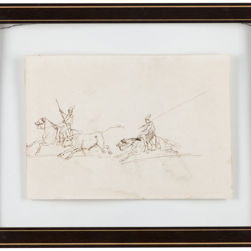 Rei D. Luís I Attrib. (1838-1889) Cattle herders fighting a bull
Ink drawing on &hellip;