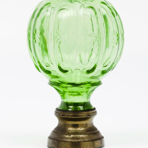 Null A staircase finial
Green cut glass

Metal fitting

Possibly Baccarat or Sai&hellip;