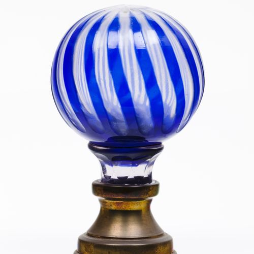 Null A staircase finial
Blue cut glass

Metal fitting

Possibly Baccarat or Sain&hellip;