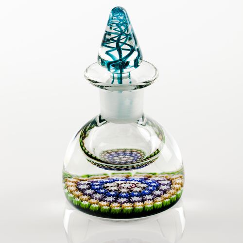 Null A perfume bottle and cover
Glass

Inner "millefiori" decoration

France, 20&hellip;