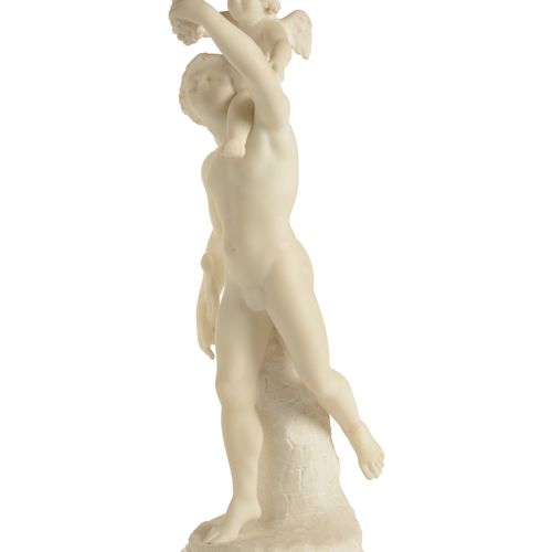 Guglielmo Puggi (1850-1915) Eine Skulpturengruppe
Marmor
Männliche Figur und Put&hellip;