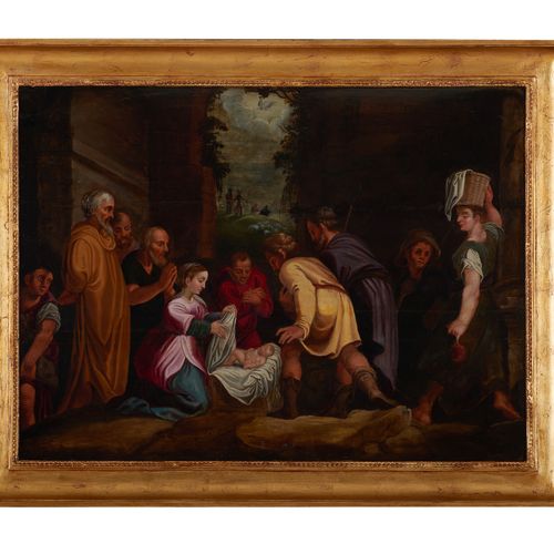 Null 佛兰德学校，16世纪
牧羊人的崇拜》（The Adoration of The Shepherds
板上油画
有签名和日期1600
(未确定的签名)
&hellip;