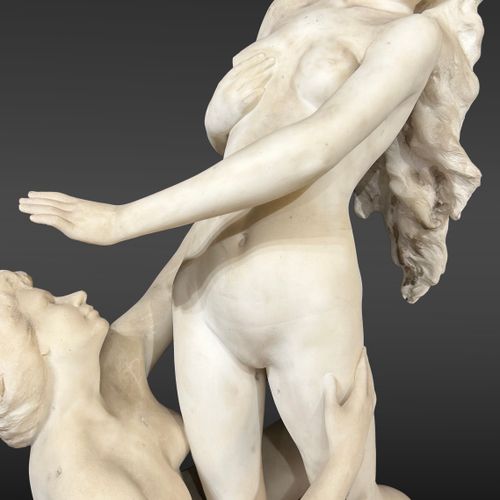 Charles H. Delanglade (1870 - 1952) Importante sculpture en marbre blanc représe&hellip;