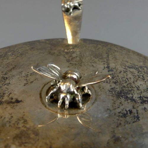 Null Tarro de miel, cristal con tapa y cuchara de plata 800, decoración de abeja&hellip;