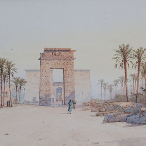 Spyridon Skarvelli (1868 - 1942) 埃及
左下角有签名：斯卡维利
水彩画，28 X 43厘米