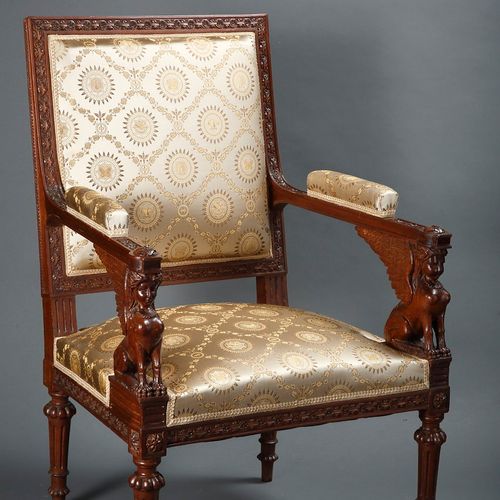 Null Paire de fauteuils aux Sphinges ailées

France
Circa 1870

Noyer

Hauteur :&hellip;