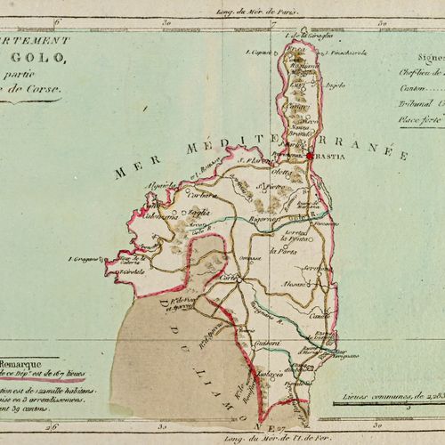 Brion de la tour, Louis Departement des Golo, Teil der Insel Korsika. 1801. 16 x&hellip;