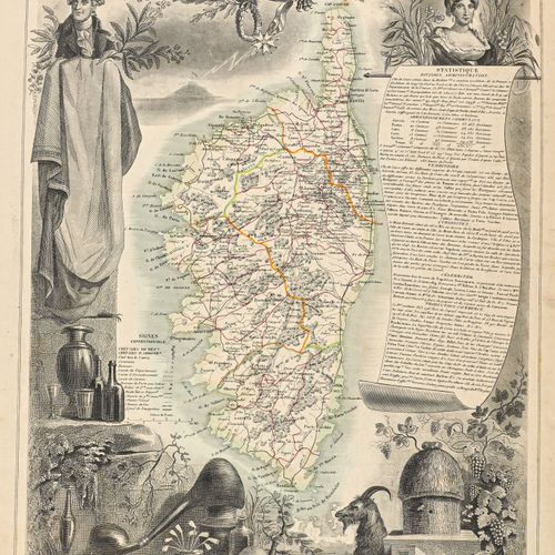 [Lot cartographie] Anonymous. Carta antica della Corsica. No. 1. Text by P. Manz&hellip;