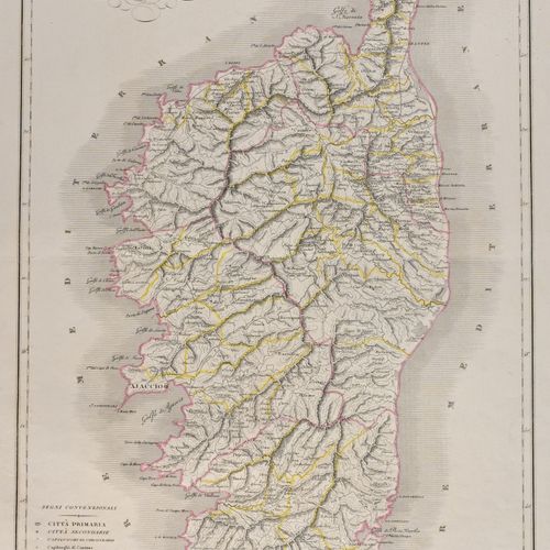 [Lot cartographie] 兰根斯-巴伦特和贝茨-皮特。科西嘉岛。9 x 13。可能是在1616年左右。P. 554，背面有法语文本；蒙斯特-塞巴斯蒂&hellip;