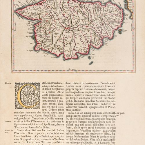 BLAEU, Willem Corsica insula, 1640. 18 x 23, bordi acquerellati. Sulla stessa pa&hellip;