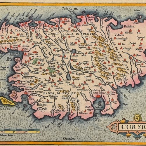 ORTELIUS, Abraham Corsica. Between 1573 and 1608. 16,5 x 23,5. Pleasant and well&hellip;