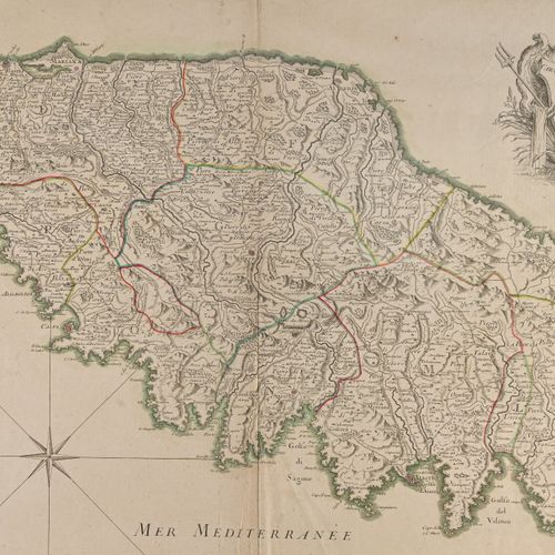 JAILLOT (Bernard). Particular map of the island of Corsica divided by its ten pr&hellip;