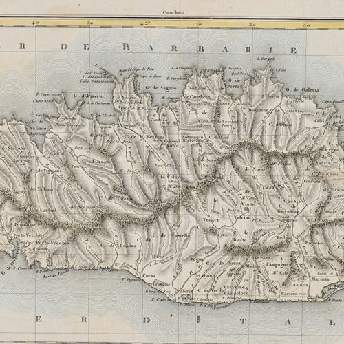 [Lot cartographie] Anonimo. Carta antica della Corsica. No. 1. Testo di P. Manzo&hellip;