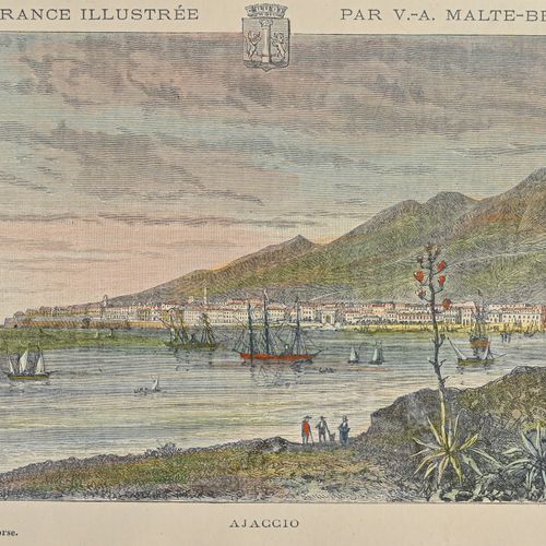 [Lot gravures] 加莱蒂。石版画，1版4景 15,5 x 21 : Centuri, Rogliano, Morsiglia, Cap corse,&hellip;