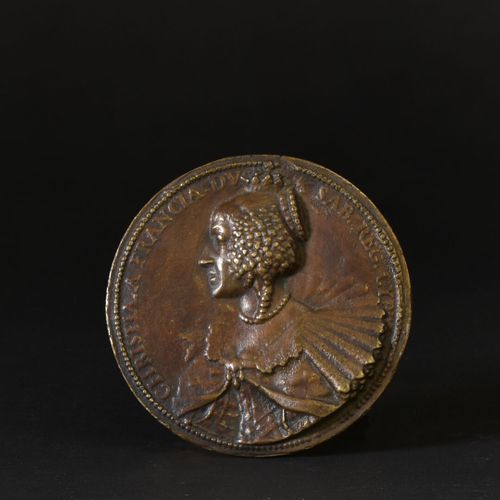 Null Moulage en bronze d'une médaille de Christine de France, fille d'Henri IV (&hellip;