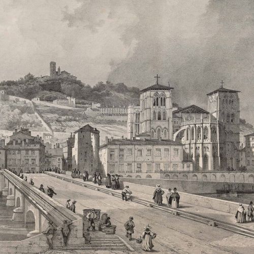 Null Le Pont Tilsitt à Lyon 

Reproduction d'après une lithographie de 1850 

H.&hellip;