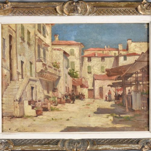 Null Louis Émile MINET (1841-1923)

Rue de village 

Huile sur toile signée et d&hellip;