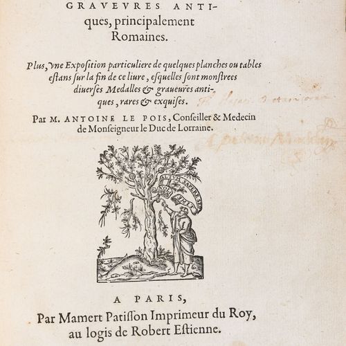 Null (1579). LE POIS (Antoine). DISCOURS SUR LES MEDALLES ET GRAVURES ANTIQUES P&hellip;