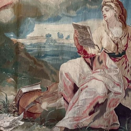 古董布鲁塞尔挂毯《阿波罗的胜利》制作于 世纪第一季度，以