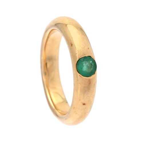 Null BAGUE, or 18K, émeraude, taille 17 mm, poids 9,4 g.