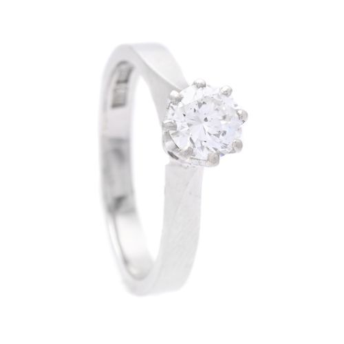 Null BAGUE SOLITAIRE, or blanc 18K, diamant taille brillant 0,55 ct selon gravur&hellip;