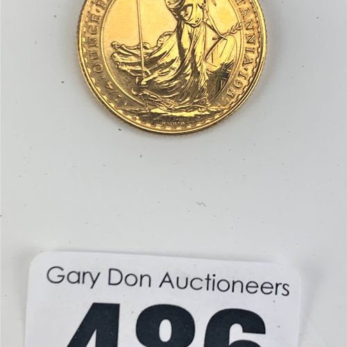 Null Cofanetto con moneta d'oro Britannia da 1/4 di oz (25 sterline) 1987 e 2 x &hellip;