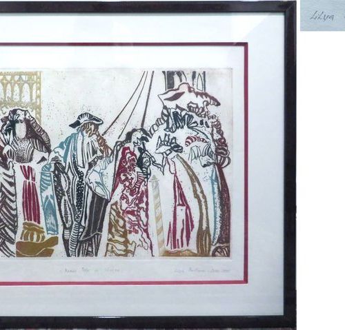 Null LYDIA PAVLOVIC-DEAR (1947), LITHOGRAPHIE TITREE "MARCO POLO A VENISE" SIGNE&hellip;