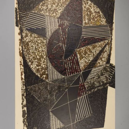 Null A. Lanine. Bouffon. Monotype 1965. Technique de l`auteur. Composition abstr&hellip;