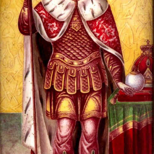Null L`image du Saint Bienheureux Prince Alexandre Nevski. Porcelaine peinte à l&hellip;