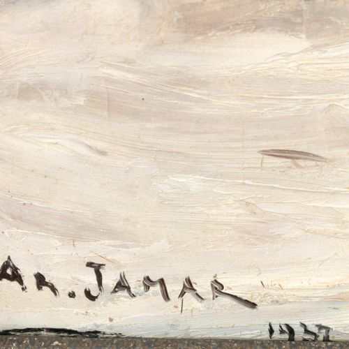 Arman JAMAR (1870 1946) Paysage enneigé , 1937 Huile sur panneau  Signé et daté &hellip;