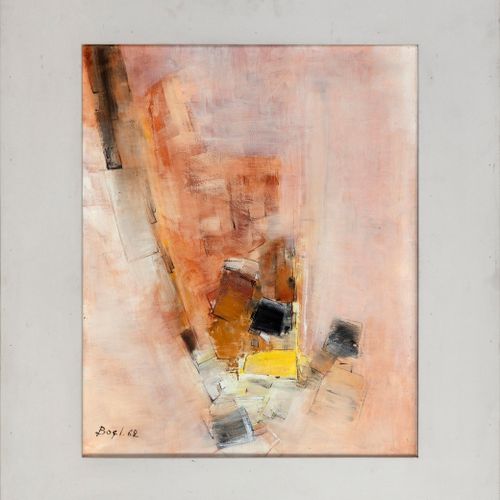 Maurice BOEL (1913 1998) Composition abstraite , 1962 Acrylique sur toile Signé &hellip;