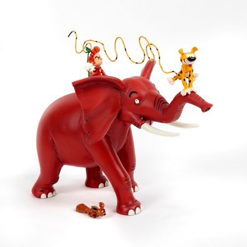 Franquin : PIXI : Spirou, la scène de l'éléphant Tembo Tabou avec le Marsupilami&hellip;