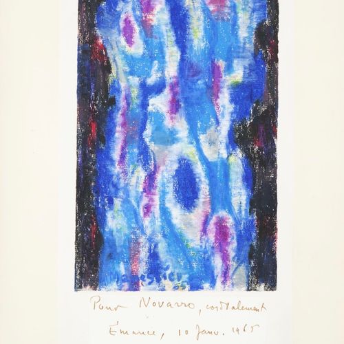 Alfred Manessier "Composition", 1965, Mischtechnik auf Papier, 33.2 x 18.9 cm