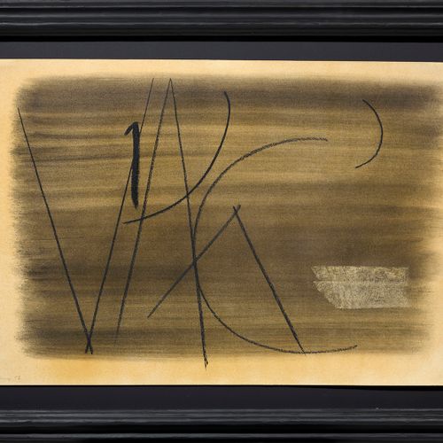Hans Hartung "Composition", 1953, Pastel et fusain sur papier, 48.3 x 72 cm