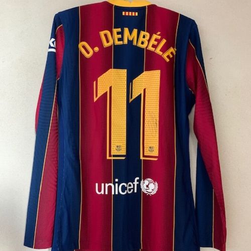 Null Ousmane DEMBELE，巴塞罗那俱乐部，官方球员球衣，长袖，前锋位置，号码：11，NIKE，黄蓝石榴石，分配给Ousmane DEMBELE，&hellip;