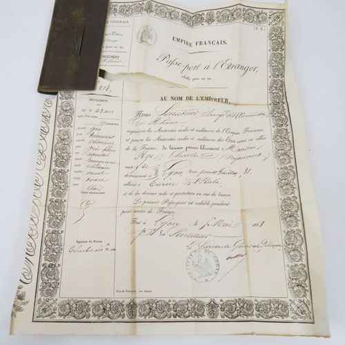 Null Passeport. Ancien passeport datant de 1863 de Mr. Charles Roe négociant à L&hellip;