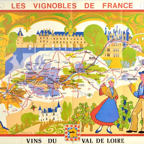 Unknown Affiche Ancienne Original vintage advertising poster for Les Vignobles d&hellip;