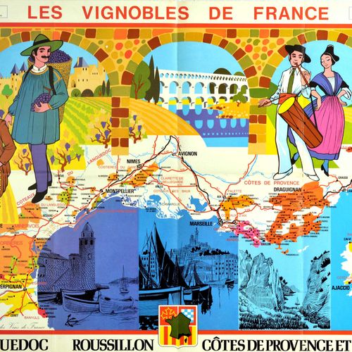 Unknown Affiche Ancienne Affiche publicitaire vintage originale pour Les Vignobl&hellip;