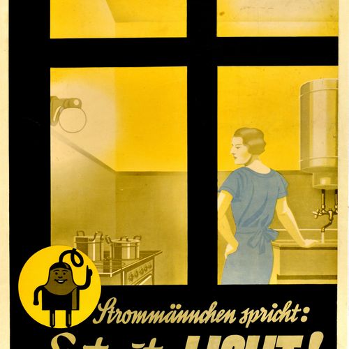 Unknown Affiche Ancienne Original vintage advertising poster - Strommannchen spr&hellip;