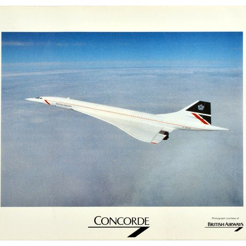 Unknown Affiche Ancienne Original vintage travel advertising poster for Concorde&hellip;