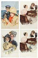 Null LOT OF 16 COLOR POSTCARD POSTALS EDITED BY REINTHAL & NEWMAN.