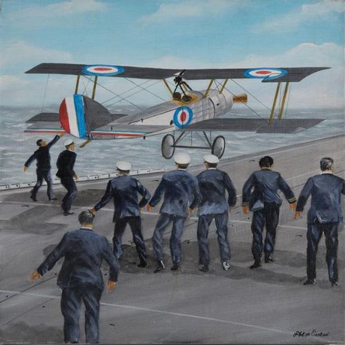 Null CONRAD Philippe (né en 1949).
Décollage de Porte-Avions 1914. 
Acrylique su&hellip;