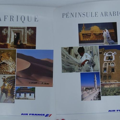 Null Quatre affiches AIR FRANCE: Asie, Pacifique, Péninsule arabique, Afrique, 1&hellip;