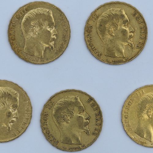 Null 5 Monnaies 20 Francs OR. Napoléon III.

1854 A.

Poids : 32,13grs



Estima&hellip;