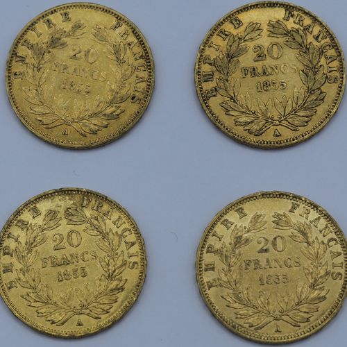 Null 4 Monnaies 20 Francs OR. Napoléon III.

1855 A.

Poids : 25,76grs



Estima&hellip;