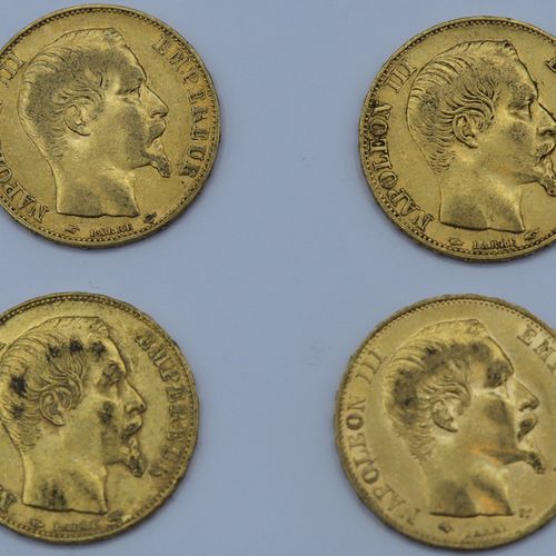 Null 4 Monnaies 20 Francs OR. Napoléon III.

1855 A.

Poids : 25,76grs



Estima&hellip;
