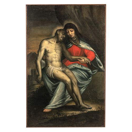 PITTORE DEL XVII SECOLO Lamentation
Huile sur toile, 130,5X81,5 cm