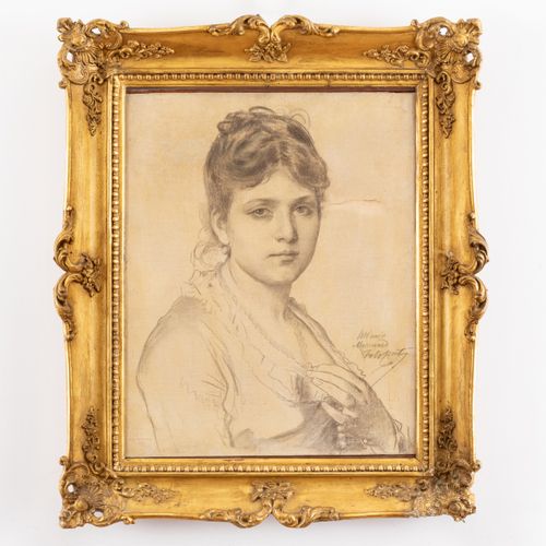 TITO CONTI Florence, 1842 - 1924
Portrait d'une jeune fille 
Signature Tito Cont&hellip;